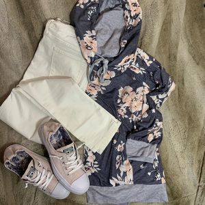 Women’s floral long sleeve hoodie